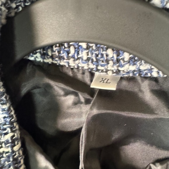 Vintage Y2K Tweed Skirt Suit Lion Button Blazer Mini Set Power Chic XL - Picture 5 of 13